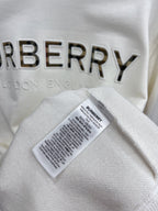 Navy Cotton Embossed Text Crewneck - Men's
