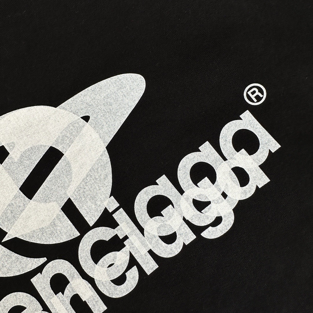 Black Cotton Logo Pullover - Men's