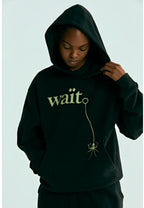 Black Cotton Slogan Pullover - Men's