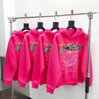 Pink Cotton Web Graphic Pullover - Men's