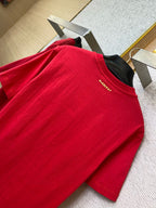 Red Cotton Gold Logo Short-Sleeve - Men's