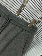 Grey Cotton Four-Bar Joggers - Men's