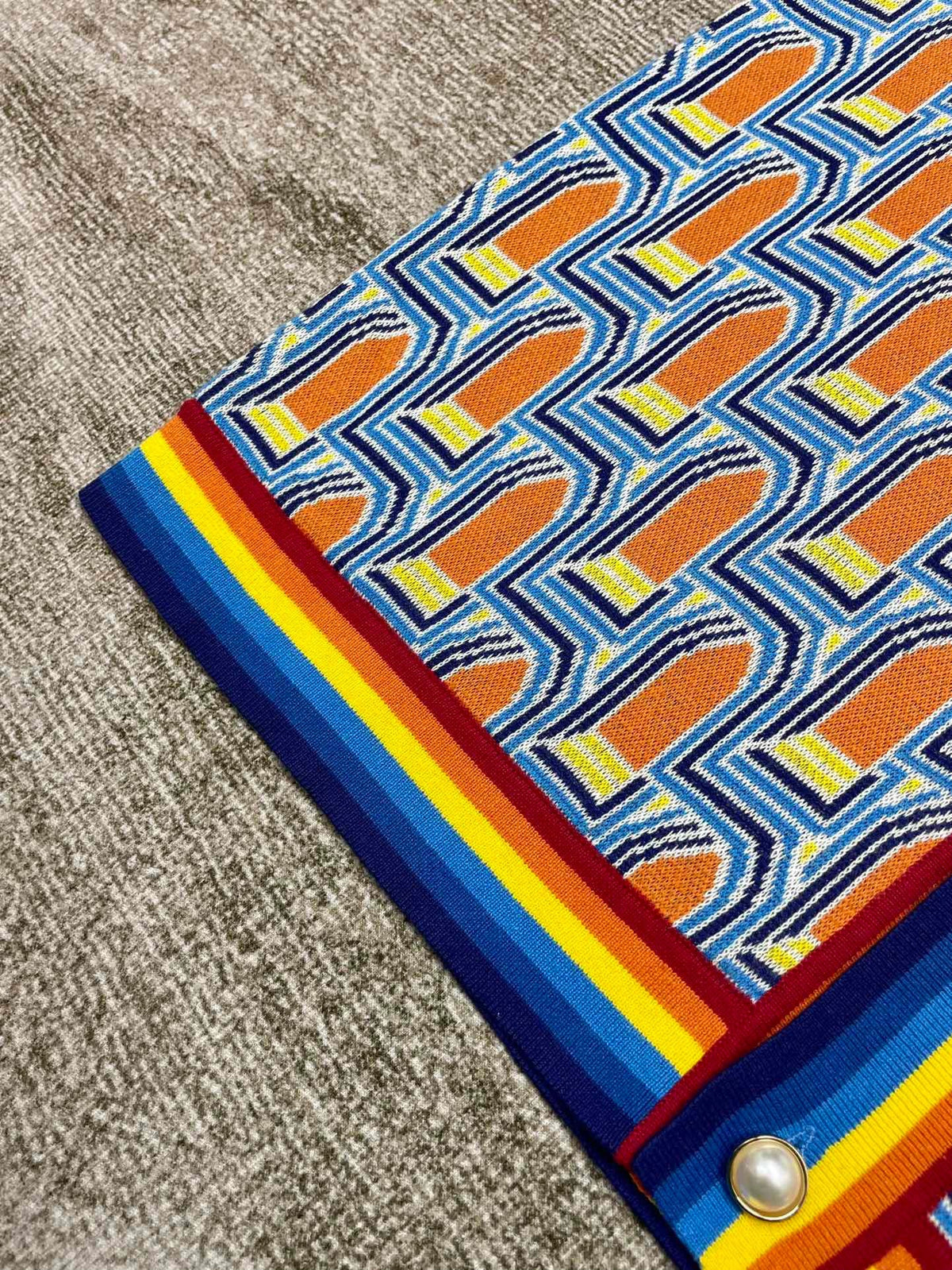 Geometric Print Silk Shirt - Men's