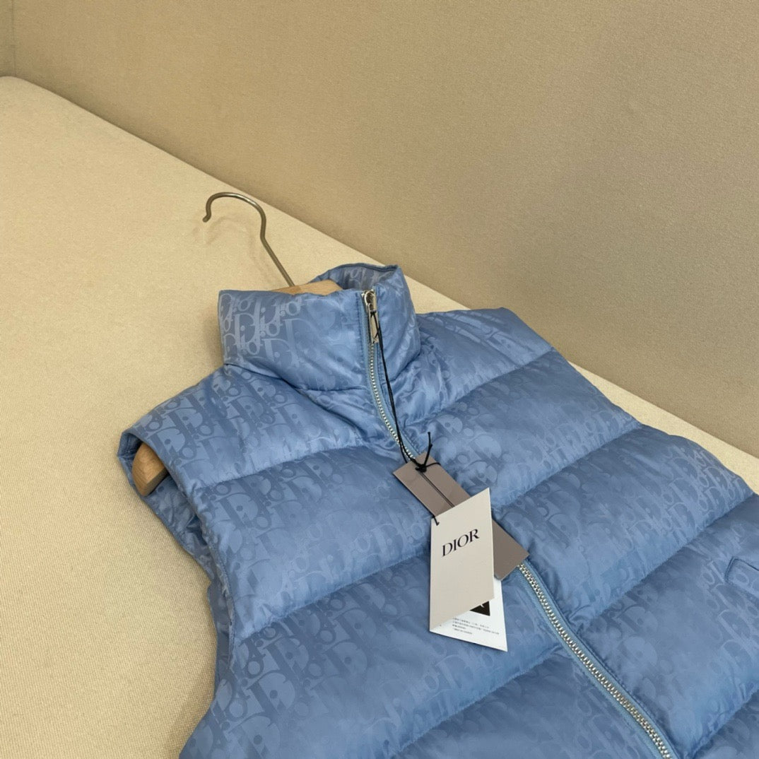Blue Nylon Quilted Gilet - Men's
