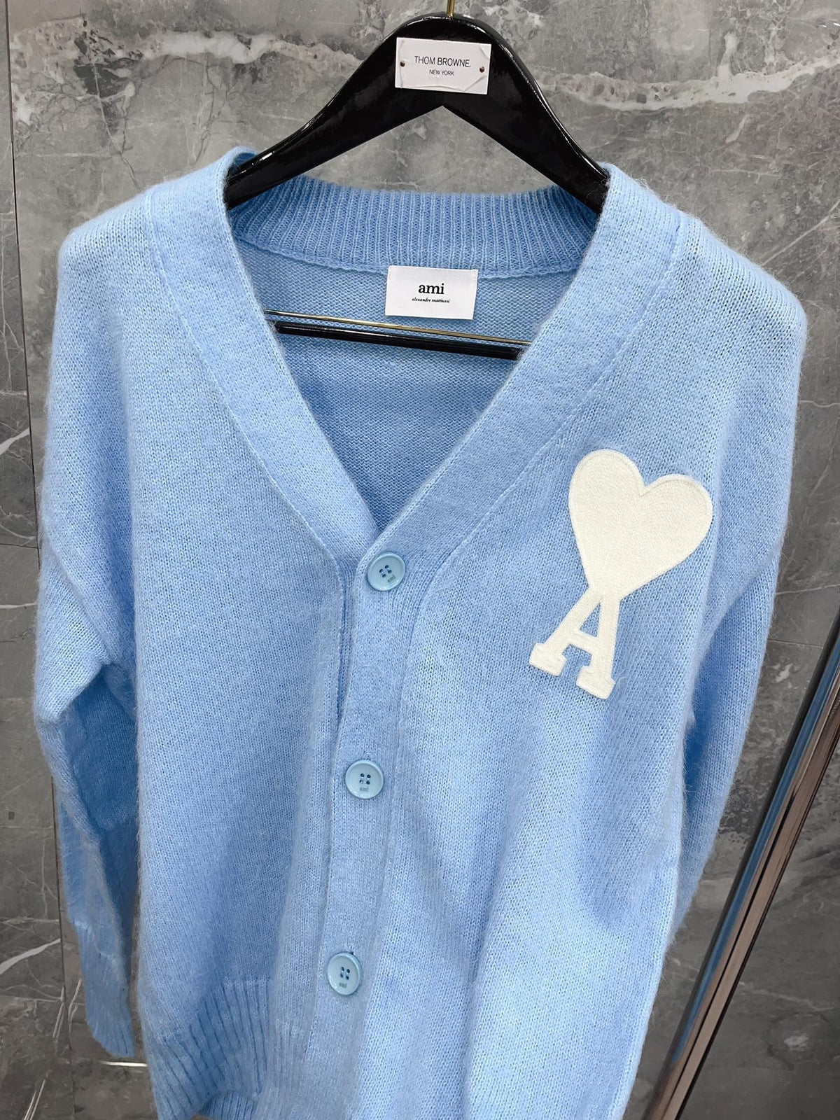 Light Blue and Pink Sweater - Men's
