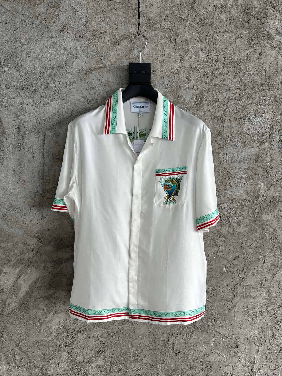 White Knit Crest Trim Short-Sleeve - Men's
