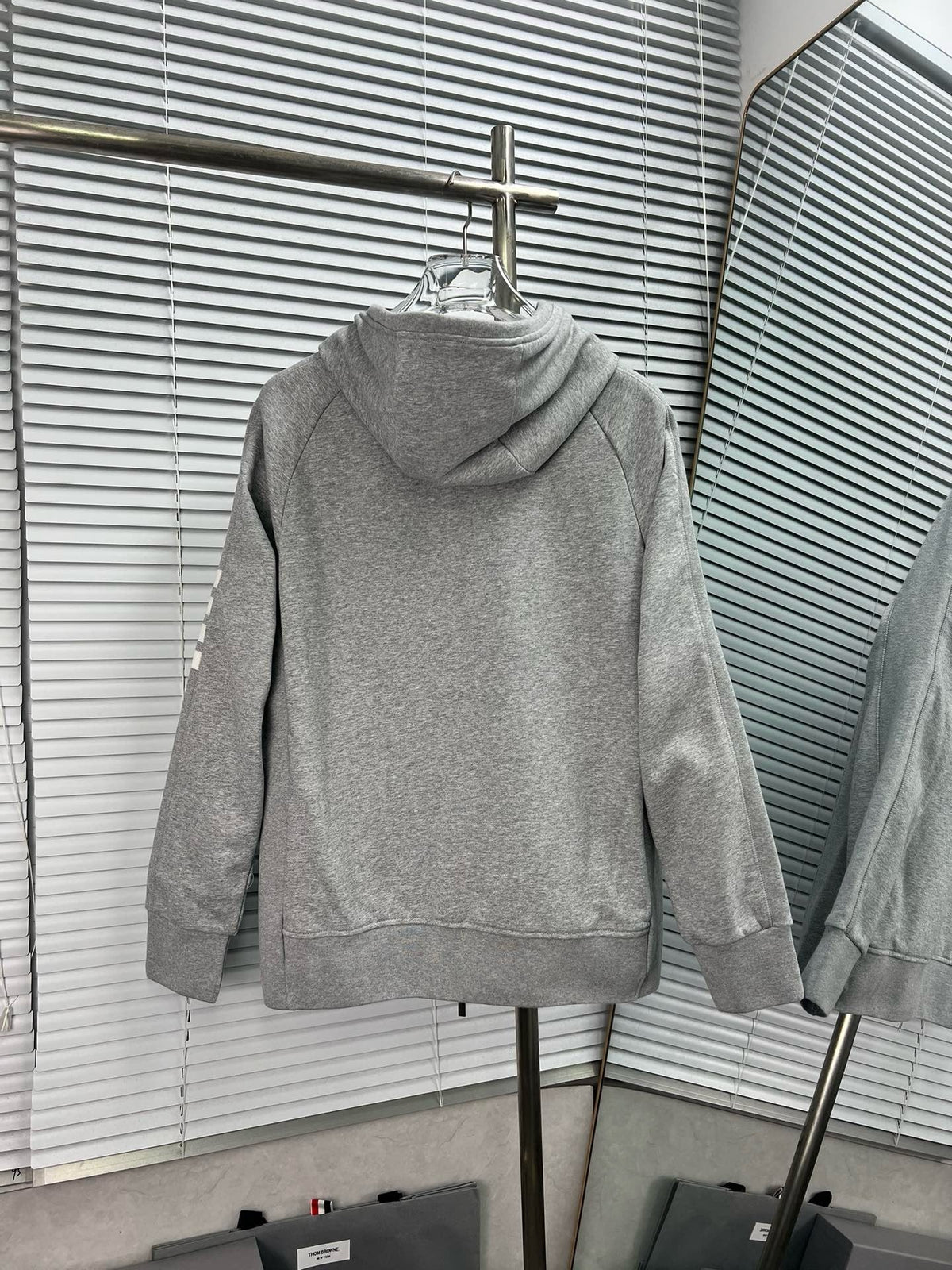 4-Bar Zip Black Hoodie - Men's