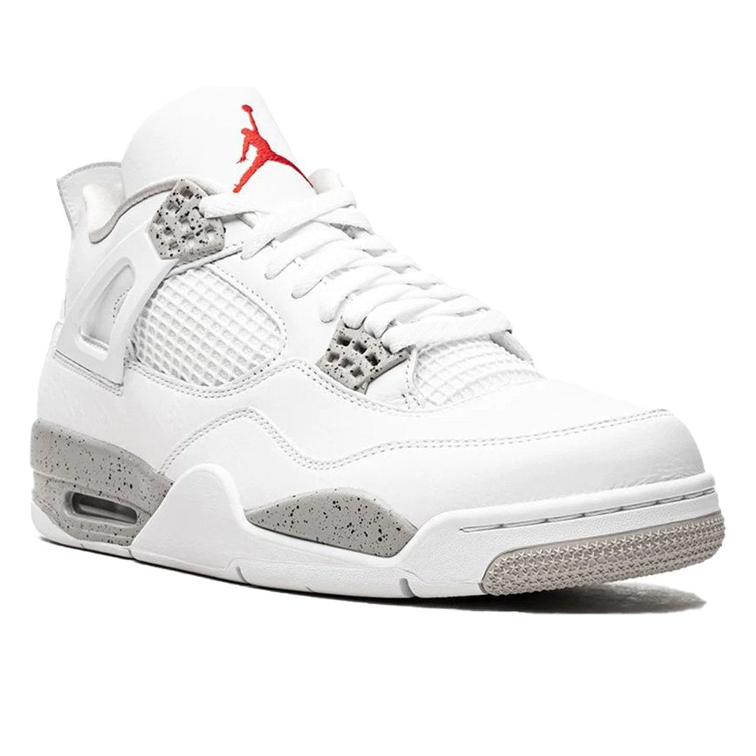 White Oreo – the Air Jordan 4 Retro White Oreo features a white leather and mesh upper with hits – LUX VERSE Luxury Designer Fashion Outlet