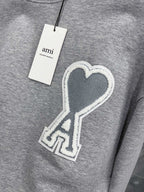 Navy Cotton Heart Logo Crewneck - Men's