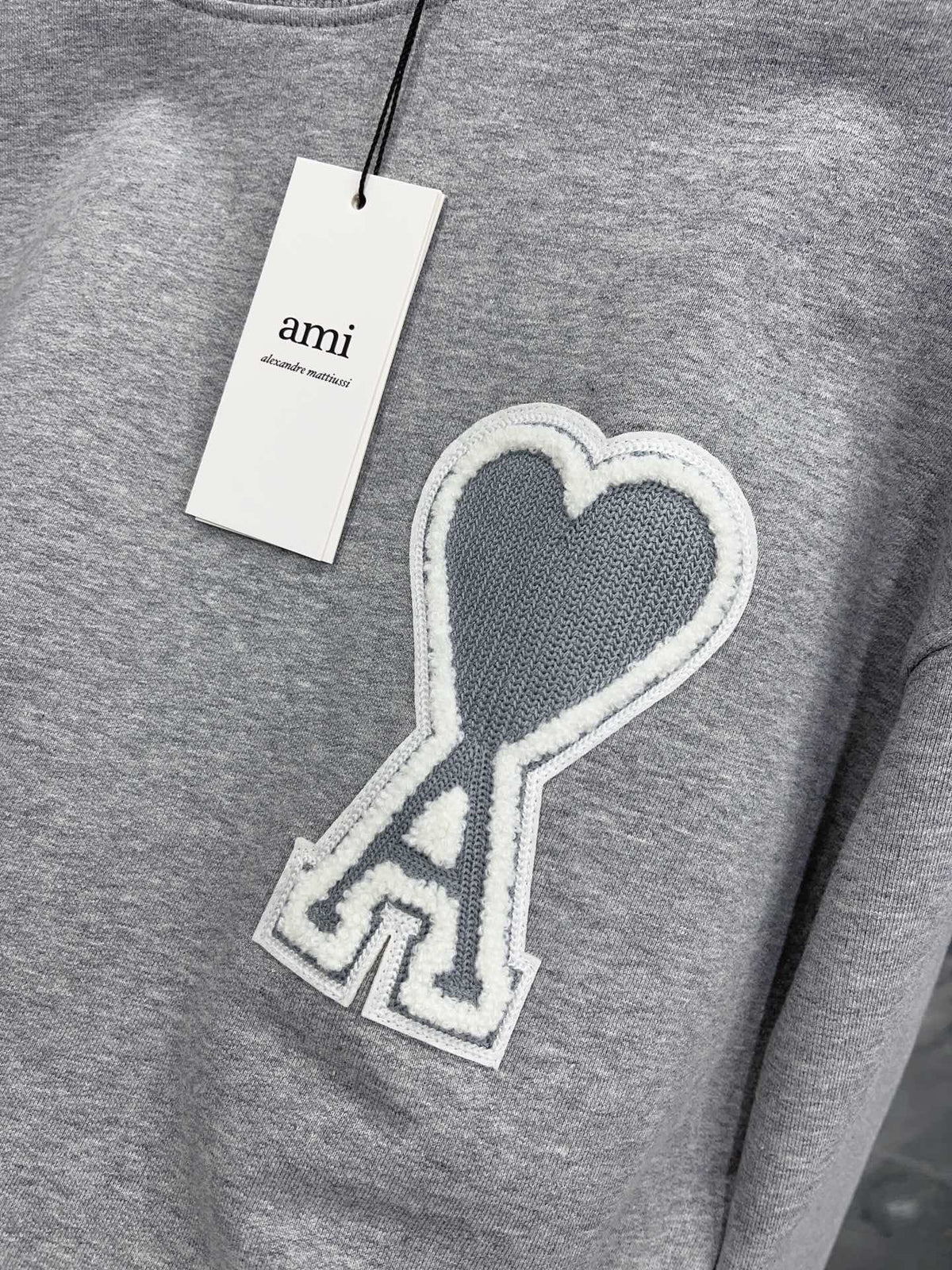 Navy Cotton Heart Logo Crewneck - Men's