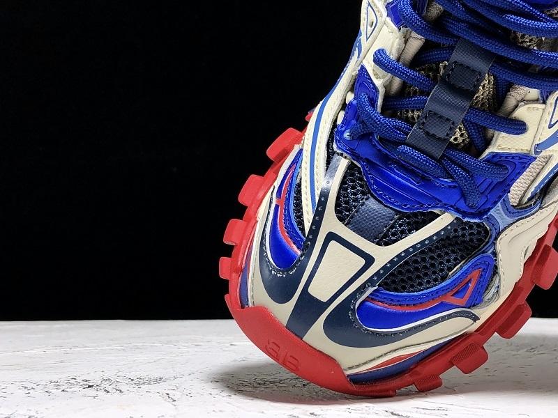 Track White Blue and Red Sneakers