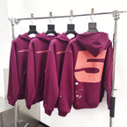 Burgundy Cotton Slogan Pullover - Men's