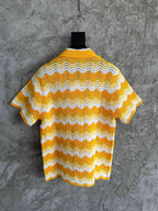 Yellow Knit Chevron Short-Sleeve - Men's