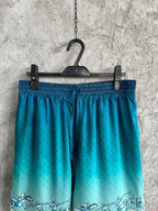 Teal Gradient Silk Shorts - Men's