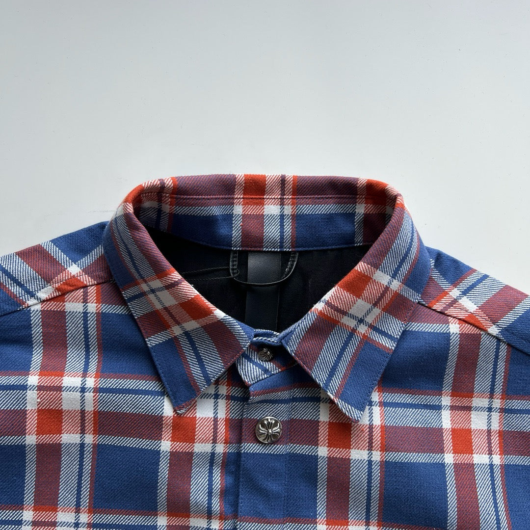 Blue Flannel Printed Sleeve Long-Sleeve - Men's