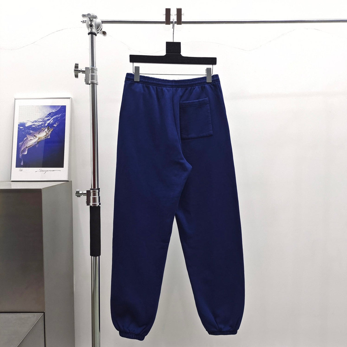 Navy Cotton Graphic Joggers - Men's