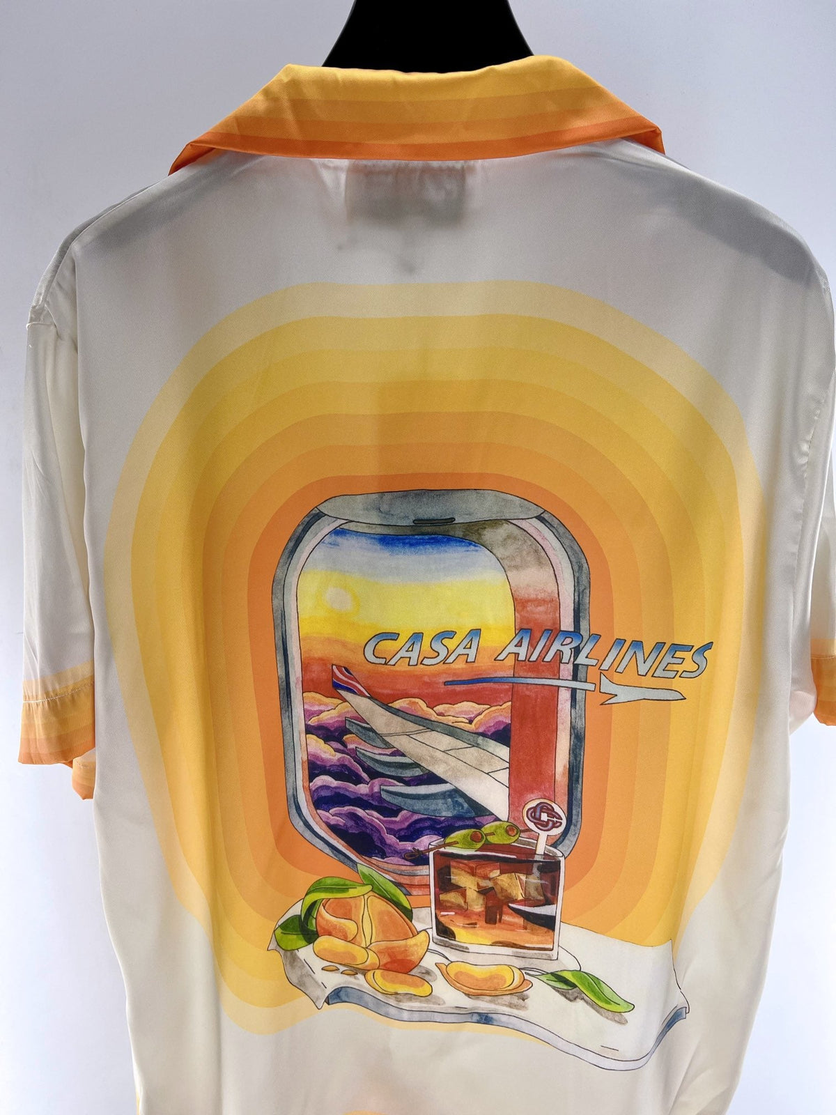 Orange Trim Silk Shirt - Men's