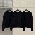 Black Cotton Logo Pullover - Men's