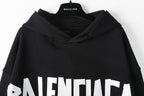 Black Cotton Back Print Pullover - Men's