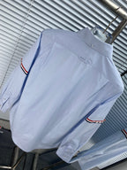 Blue Cotton Oxford Long-Sleeve - Men's