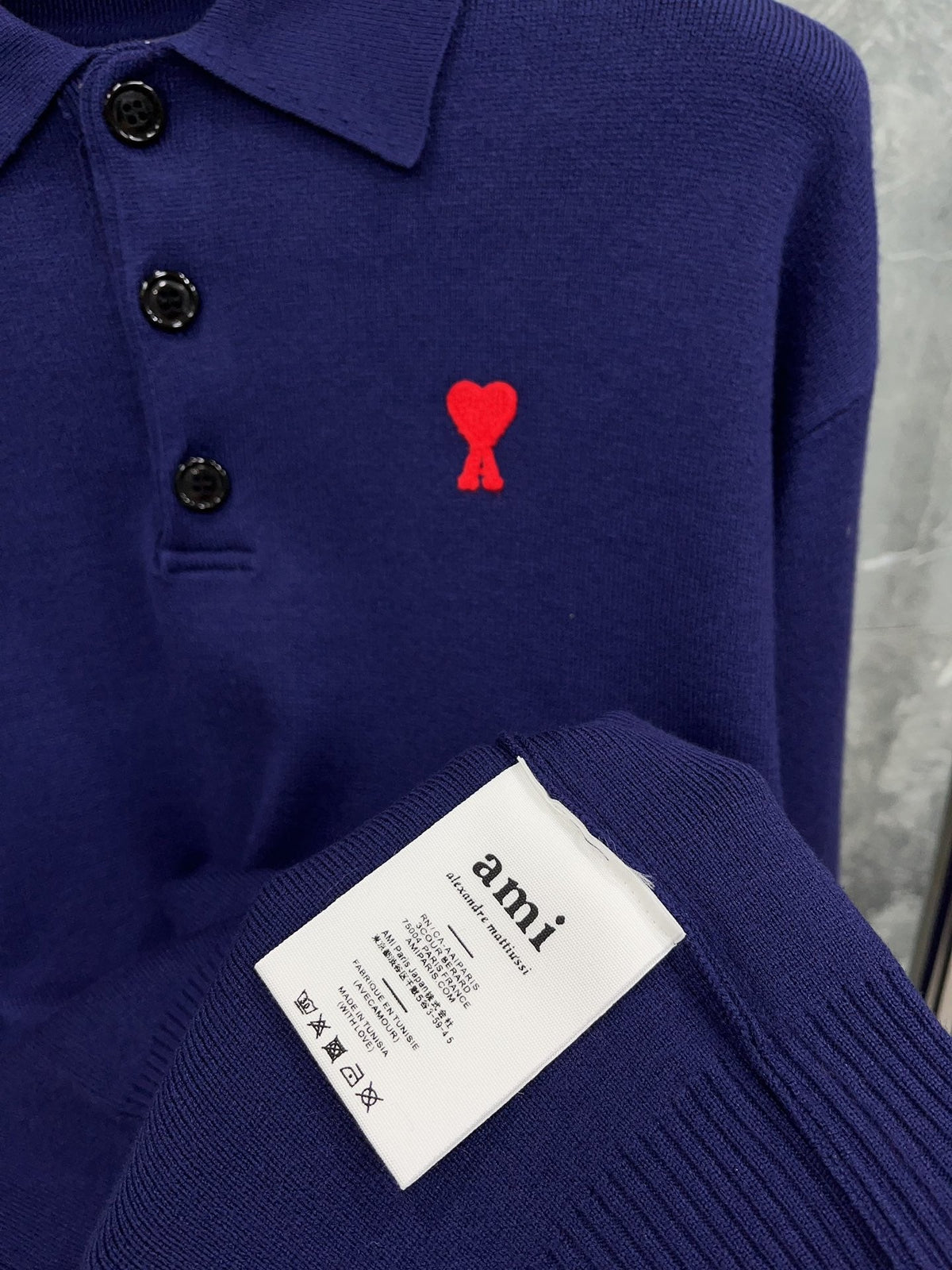 Cream Knit Heart Logo Long-Sleeve - Men's