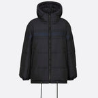Reversible Long Puffer Jacket – crafted in blue and ecru quilted technical taffeta, it showcases the emblematic – LUX VERSE Luxury Designer Fashion Outlet