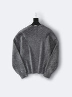 Cream Wool Text Logo Crewneck - Men's