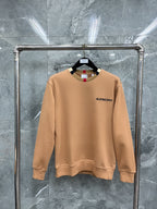 White Cotton Contrast Collar Crewneck - Men's