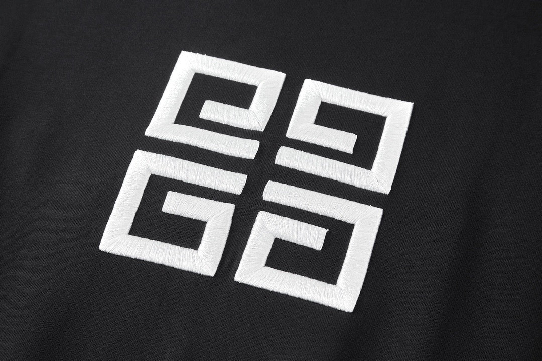 Black Cotton Bold Text Crewneck - Men's