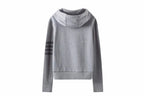Grey Cotton Bar Stripe Pullover - Men's