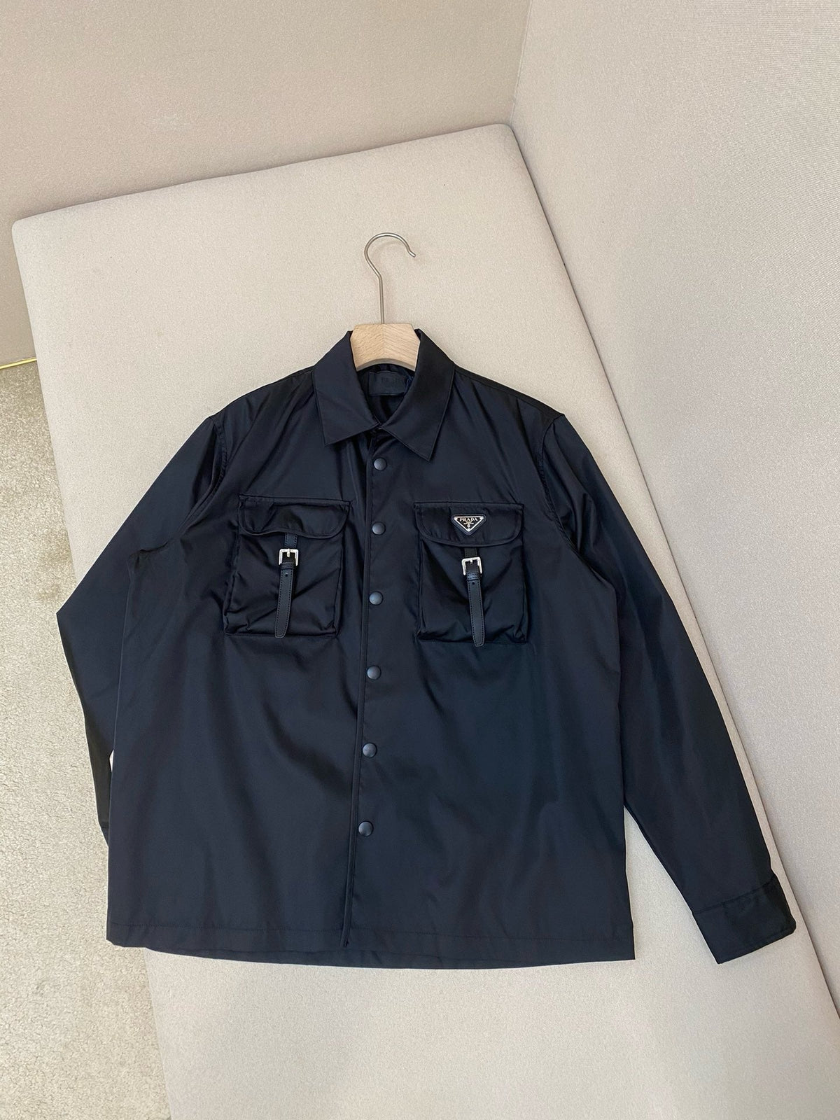 Navy Nylon Pocket Shirt Jacket - Men's