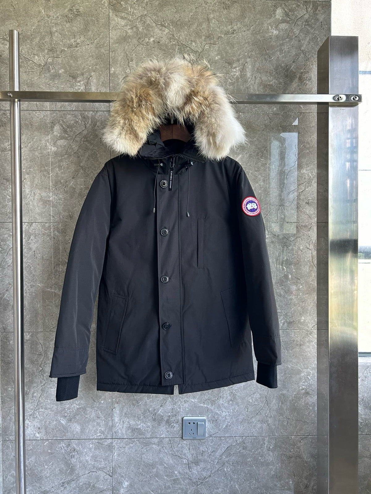 Black and Grey Parka - Men's