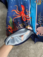Underwater Print Silk Shirt - Men's