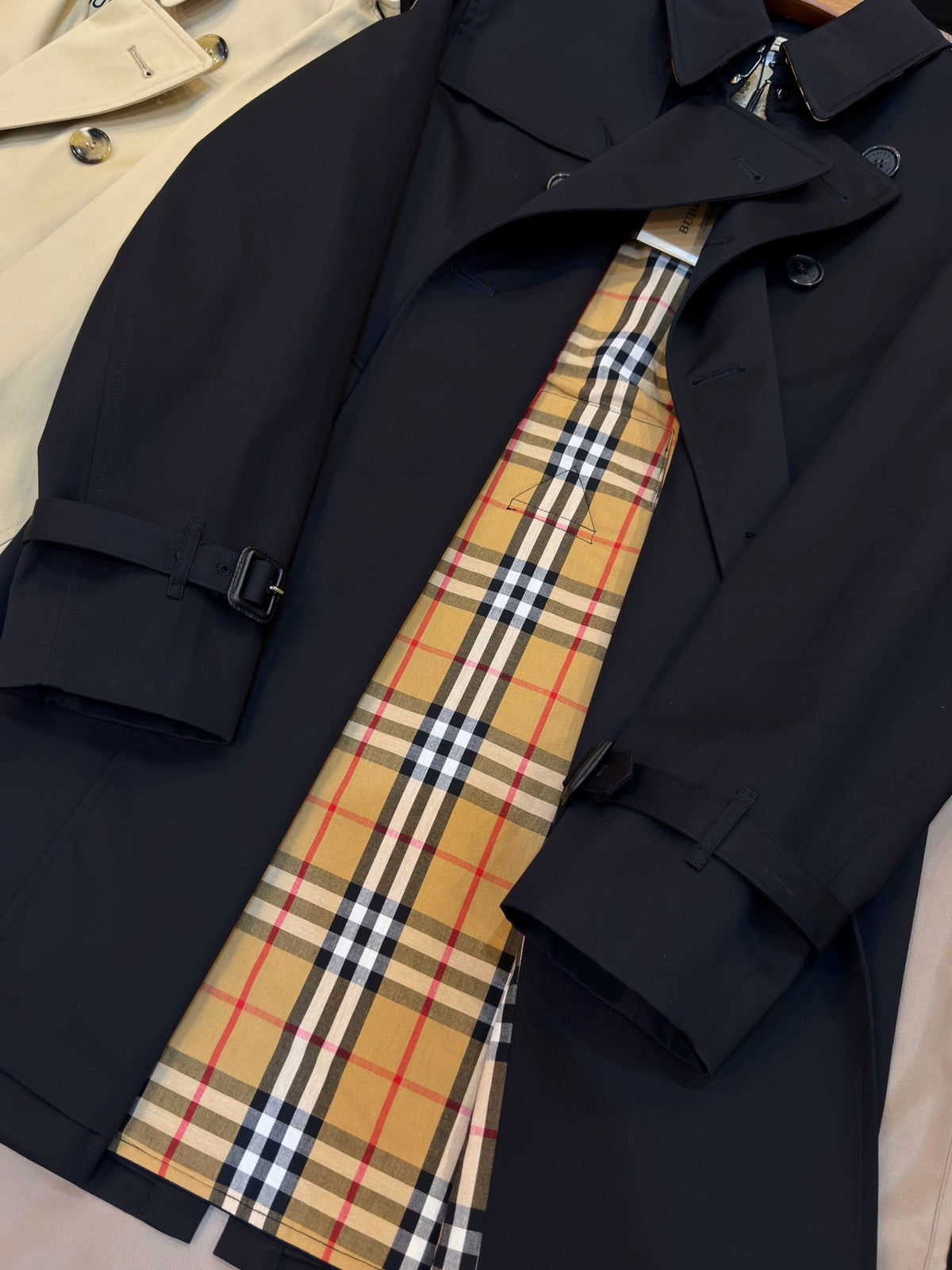 Navy Belted Trench - Men's