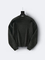 Cream Wool Text Logo Crewneck - Men's