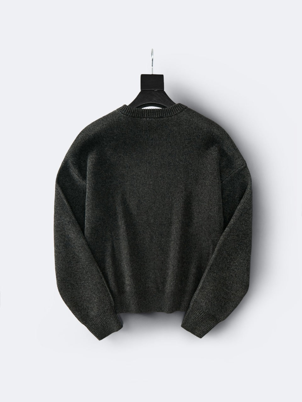 Cream Wool Text Logo Crewneck - Men's