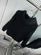 4-Bar Zip Black Hoodie - Men's
