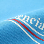 Blue Cotton Logo Pullover - Men's