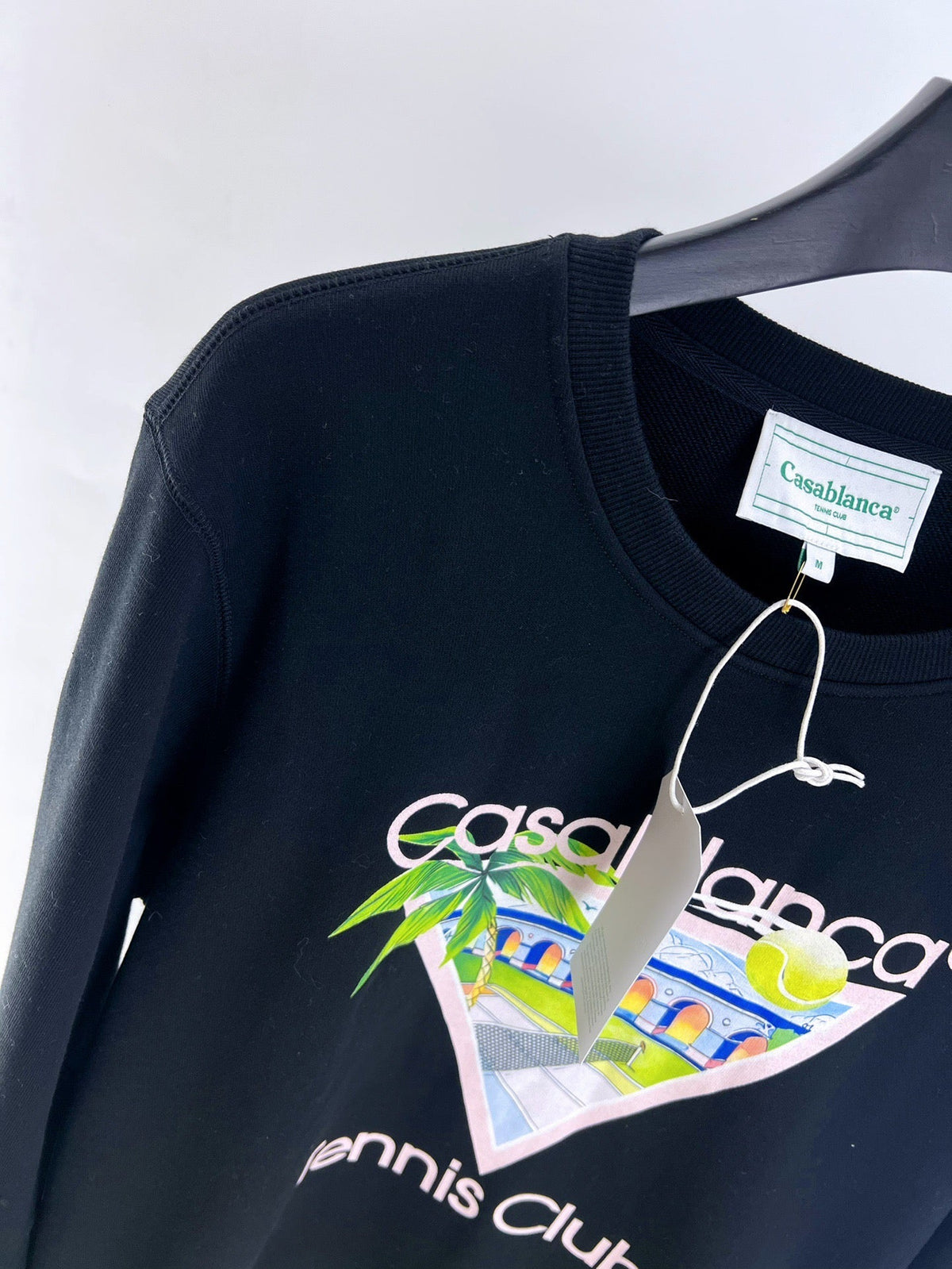 Navy Cotton Palm Graphic Crewneck - Men's