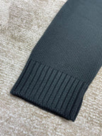 Navy Wool Intarsia Crewneck - Men's