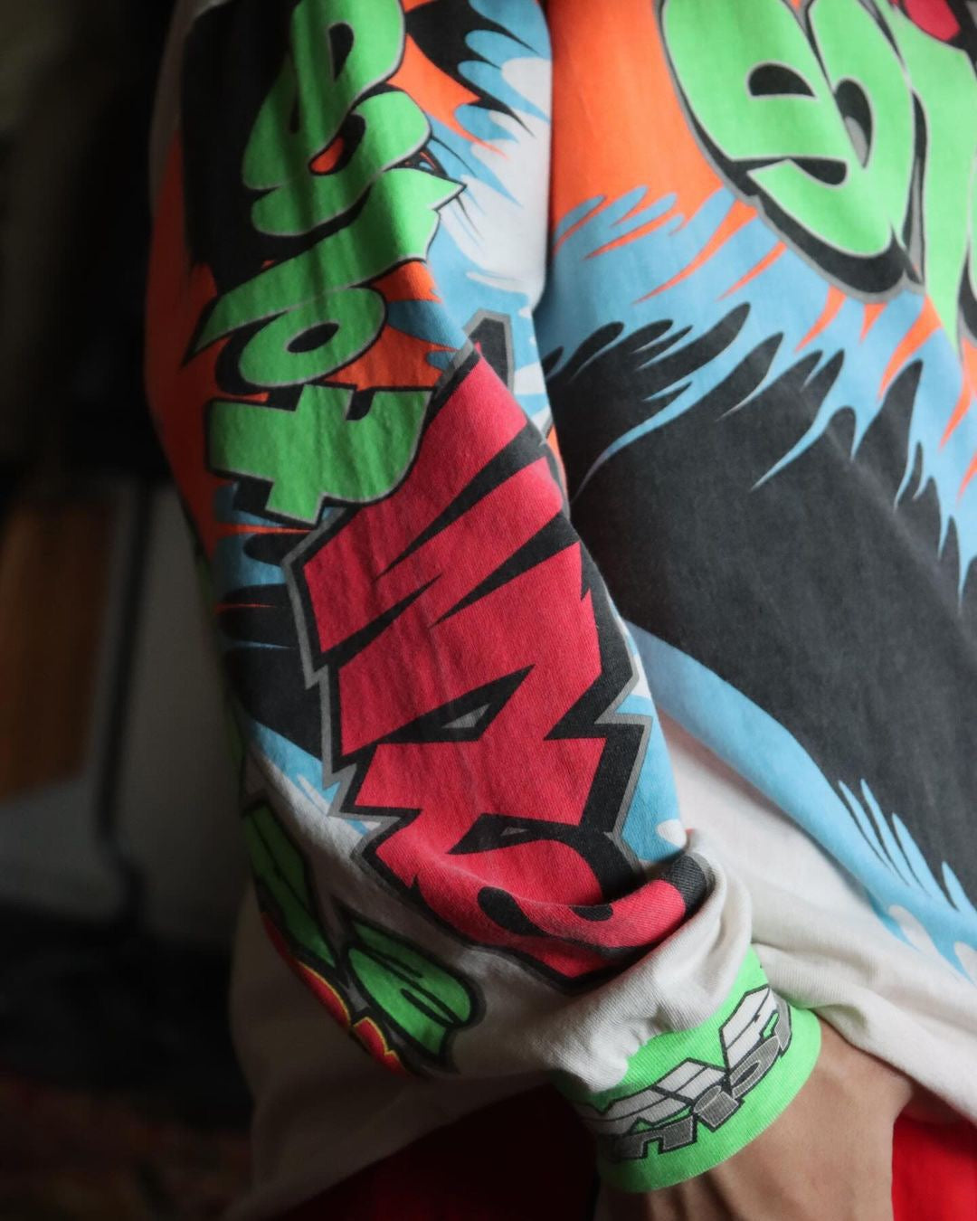 Cream Wool Graphic Crewneck - Men's