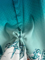 Teal Gradient Silk Shirt - Men's