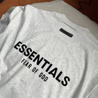 Grey Cotton Text Logo Short-Sleeve - Men's