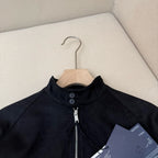 Navy Nylon Plain Bomber - Men's