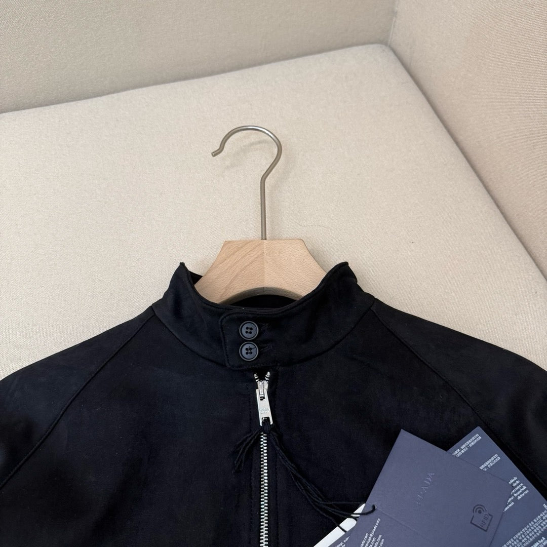 Navy Nylon Plain Bomber - Men's