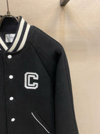 Black Wool Letter Varsity - Men's