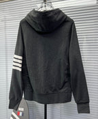 4-Bar Zip Navy Hoodie - Men's
