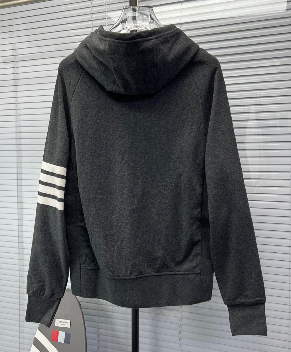 4-Bar Zip Navy Hoodie - Men's