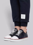 Navy Cotton Bar Stripe Joggers - Men's