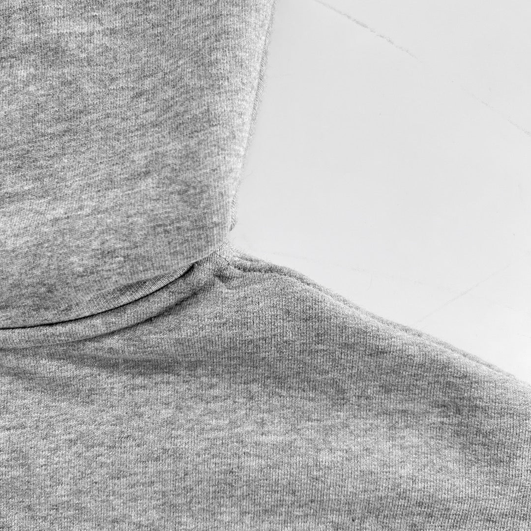 Grey Cotton Bold Text Pullover - Men's